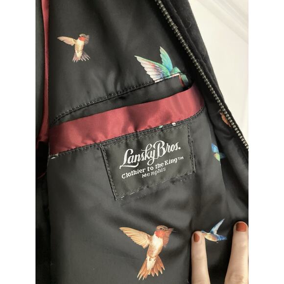 Lansky Bros Tallia Velvet Bomber Jacket Black Asian Dragon 90s Y2K Streetwear XL - Picture 4 of 9